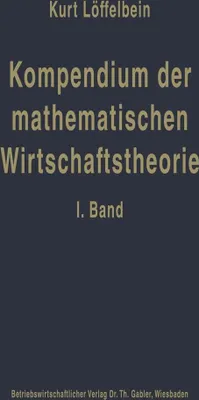 Produktbild von Kompendium der mathematischen Wirtschaftstheorie