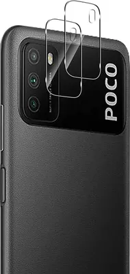 Immagine prodotto di Protezione della fotocamera per Xiaomi Poco M3 [2 pezzi] Pellicola di protezione della fotocamera Pellicola trasparente in vetro temperato Pellicola di protezione contro i graffi dell'obiettivo posteriore Protezione dell'obiettivo Phonillico®