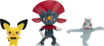 Produktbild von Pokémon First Partner Battle Figure Set Figuren 3er-Pack Pichu, Machollo & Snibunna