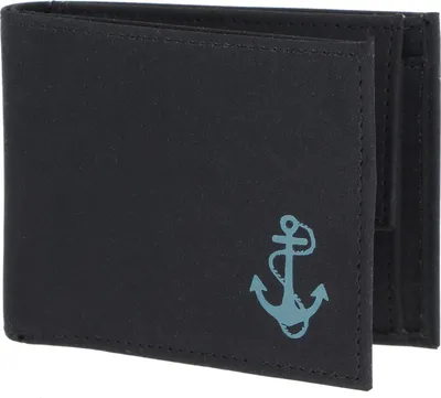 Produktbild von oxmox Geldbörse New Cryptan RFID Protect Pocketbörse Freedom Anchor Print Cyan Black schwarz