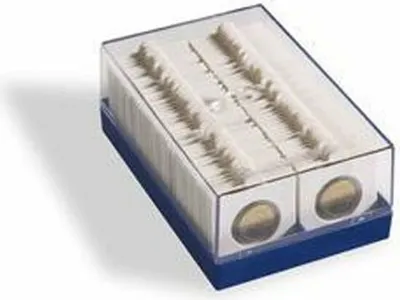 Produktbild von Kunststoffbox KRBOX für 100 Münzrähmchen, blau