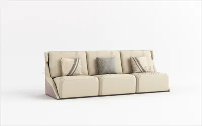 Produktbild von Dreisitzer Couch Polster Design Sofa Moderne 3er Sitz Sofas Zimmer Möbel Beige