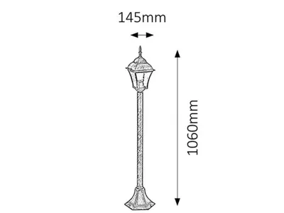Immagine prodotto di Rabalux 8395 Toscana lampada da terra per esterni, E27, oro, rotonda, classica, ø205mm