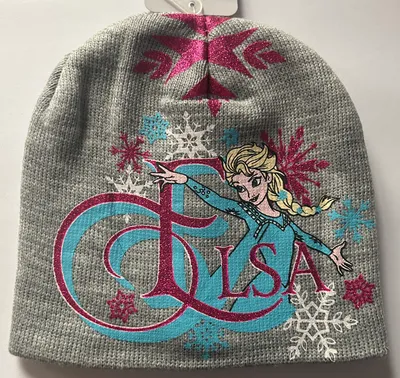 Produktbild von Frozen Anna Elsa Die Eiskönigin Winter Mütze Kinder Mädchen Strickmütze Beanie grau Größe 54