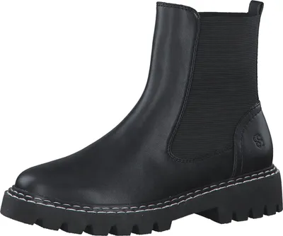 Produktbild von s.Oliver Damen Chelsea Boot Profilsohle Stretcheinsatz 5-25460-29, Größe:39 EU, Farbe:Schwarz