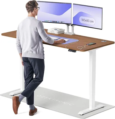 Image de Bureau assis-debout ergonomique électrique - Bureau réglable - Poste de travail debout - Plateau de bureau - Bureau électrique