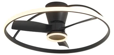 Produktbild von DeckenventilaTor Schwarz inkl  LED mit Fernbedienung Steer