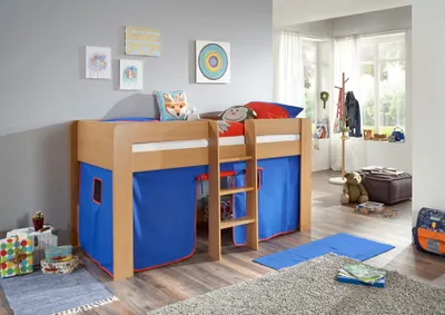 Produktbild von Relita Halbhochbett ANDI Liegefläche 90 x 20 cm Nachbildung natur inkl. Vorhang; BH1684114+TX5002010