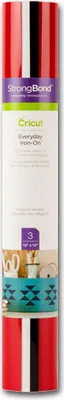 Zdjęcie produktu dla Cricut Everyday Iron-On, Winylowy arkusz wymiany ciepła, Gładki winyl transferujący ciepło, Czarny, Czerwony, Biały, Monochromatyczny, 300 mm, 300 mm