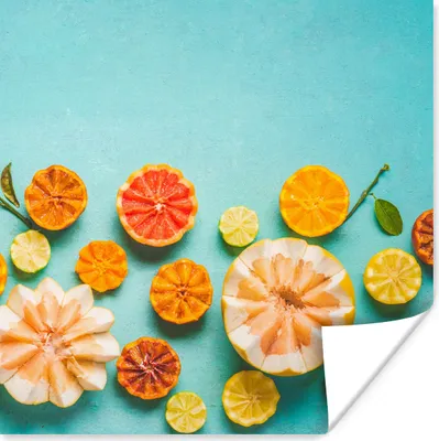 Produktbild von MuchoWow® Poster Zitrusfrüchte - Sommer - Obst 100x100 cm - Babyzimmer