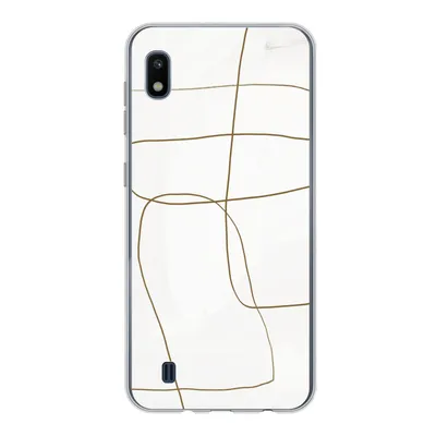 Produktbild von MuchoWow® Handyhülle Schutzhülle Hülle für Samsung Galaxy A10 Kunst - Braun - Weiß - Abstrakt Silikon Softcase Handy Hülle - Schutzhülle