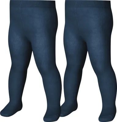 Produktbild von Playshoes Unisex Kinder Thermo-strumpfhose Warme Strumpfhose, marine Doppelpack,98-104