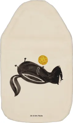 Produktbild von Mr. & Mrs. Panda Wärmflasche Stinktier Ball - Weiß - Geschenk, Bettflasche, Wärmflaschen, Raubtier, Weisheit, Stinker, Wärmekissen, Wildtier, mit Bezug, Skunk