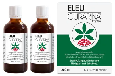 Immagine prodotto di Eleu Curarina, gocce per il trattamento di stati di affaticamento come stanchezza e debolezza, flacone da 200 ml
