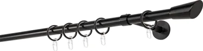 Produktbild von Gardinenstange Maß 20mm Rag 1-lauf Wand-Deckenträger 14cm Farbe: Schwarz, Größe: 260cm