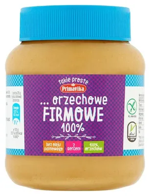 PASTA Z PRAŻONYCH ORZESZKÓW ZIEMNYCH FIRMOWA BEZGLUTENOWA 350 g - PRIMAVIKA