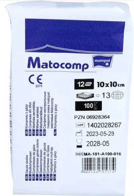 Produktbild von Mullkompressen 10x10 cm unst.12fach 13fäd. 100 St
