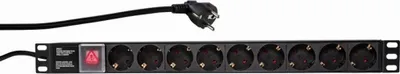 Produktbild von PDU9C02  LogiLink PDU9C02 Stromverteilereinheit (PDU) Schwarz 9 AC-Ausgänge