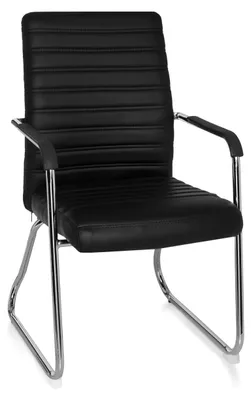 Produktbild von hjh OFFICE Besucherstuhl Konferenzstuhl mit Armlehnen STEEL V Kunstleder Stuhl bis 110 kg belastbar