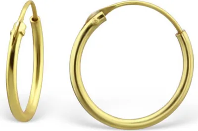 Produktbild von Goldene Creolen aus 925er Silber (1,2 mm x 14 mm)