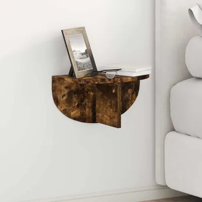Produktbild von "Schlussverkauf" Wandregal 2 Stück - Wohnzimmer Hängeregal - Schwebende Regale - Geräucherte Eiche 38x19x19 cm Holzwerkstoff  C14847