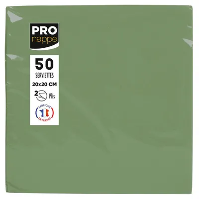 Image de PROnappe SV622057I PROnappe serviettes vert olive 2 plis 10.0 x 10.0 cm 50 pcs.