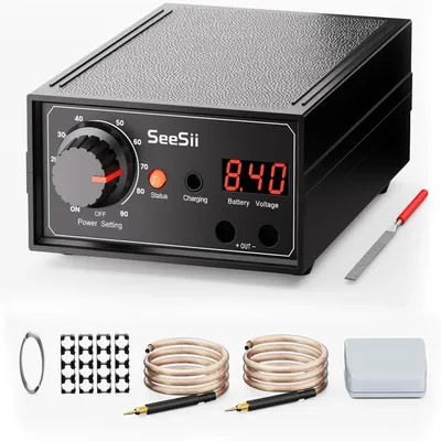 Produktbild von Akku-Punktschweißgerät - Tragbares Punktschweißgerät - 8000 W - 90 Leistungsstufen - Automatisch - Für 0,1–0,25 mm Nickelstreifen - DIY