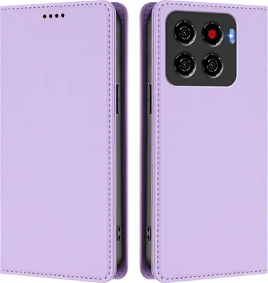 Image de Etui en cuir pour ZTE Blade A56 Pro, étui magnétique en cuirPolyuréthaneavec support Violet clair