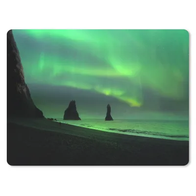Produktbild von MuchoWow® Mauspad Mousepad Nordlichter - Meer - Island 23x19 cm - Mousepads - Maus Mat - Pad - Mausunterlage - Schreibtischunterlage - Mauspad
