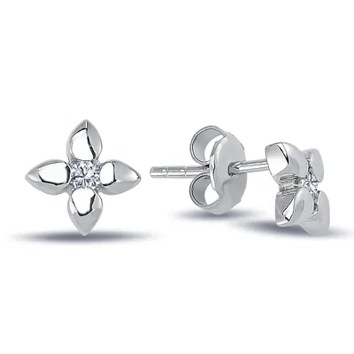 Produktbild von Blume Diamant Brillant Schliff Ohrstecker 14 Karat 585'er Weißgold