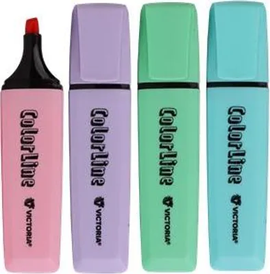 Obrázok produktu pre Zvýrazňovač "ColorLine", 4 pastelové farby, 1-5 mm, VICTORIA OFFICE