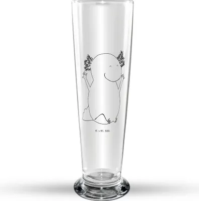 Produktbild von Mr. & Mrs. Panda Bierglas Axolotl Hurra - Transparent - Geschenk, Bier Glas, Trinkglas, Glasbierglas, Glasbecher, Lurch, Schwanzlurch, Molch, Spaß, Bierbecher