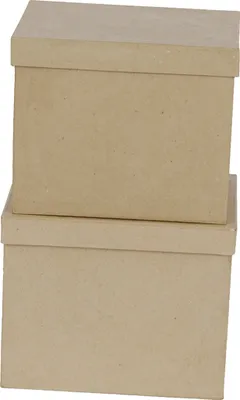 Produktbild von Décopatch Braunes Pappmaché, Set mit 2 rechteckigen Boxen - Kartonbraun BTS911C
