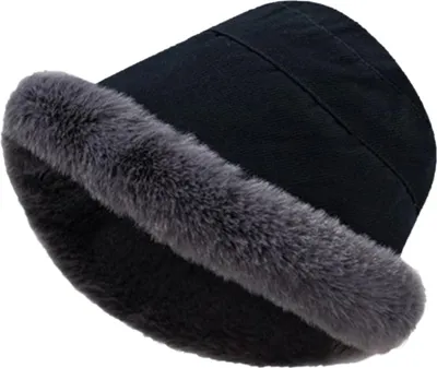 Produktbild von Rayon Damenmützen Winter Gefüttert Breite Elegante Mütze Damen Winter Bommel mit Ohrenschutz Fischermütze Damen Winter Winddichte Mütze Fleecefutter