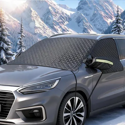 Productafbeelding van Windschermhoes voor auto, winter, vorst, ijs, stof, zon, zijruiten, spiegels, zwart