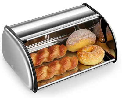 Obrázok produktu pre Krabica na chlieb – na skladovanie chleba – nerezová oceľ – 44 × 27 × 18 cm