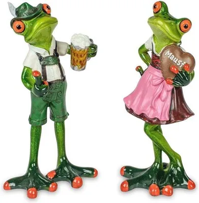 Productafbeelding van Famanu set van kikkerfiguren - Handgeschilderde decoratiefiguren voor het