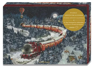 Productafbeelding van Puzzel adventskalender kerstexpres - Kerstexpres puzzelkalender - Kerstpuzzel - Voor de advent