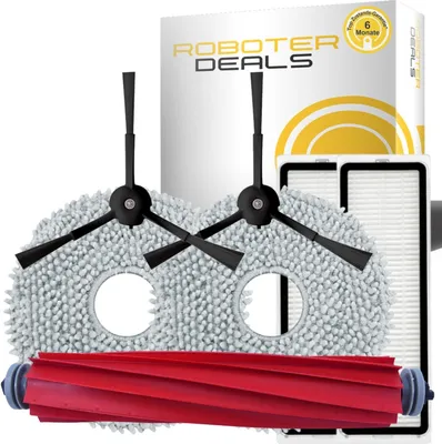 Produktbild von Zubehör Set, Ersatzteile für Roborock Q Revo Pro (2x Filter, 2x Pad, 2x Seitenbürste in schwarz, 1x Hauptbürste)