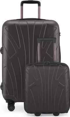 Two suitcases of different sizes are shown against a white background.