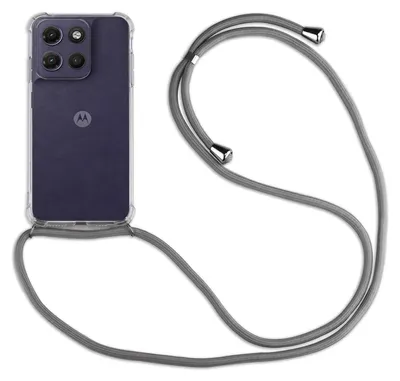 Produktbild von Handykette für Motorola Moto G17 Hülle mit Band Case Kordel in Grau