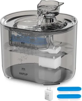 Produktbild von Automatische Katzenwasserfontäne 2,2L still mit Aktivkohlefilter