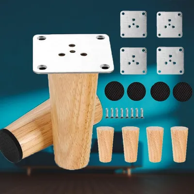Imagen del producto de Omgoods - Juego de 4 patas de madera para muebles
