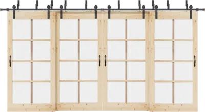 Produktbild von (NEU 2026) Schiebetürbeschlag-Set - 427 cm - Stahl Schwarz - Sonstiges Türzubehör - 35.88 kg