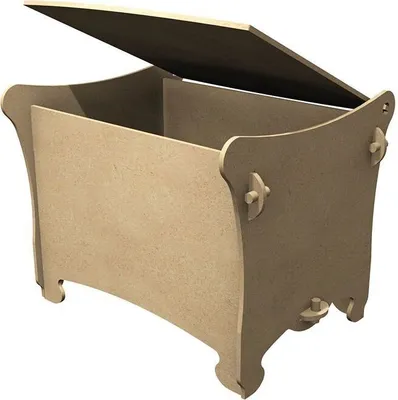 Produktbild von Truhe aus MDF-Holz zum Dekorieren - 41 x 35 x 32 cm.