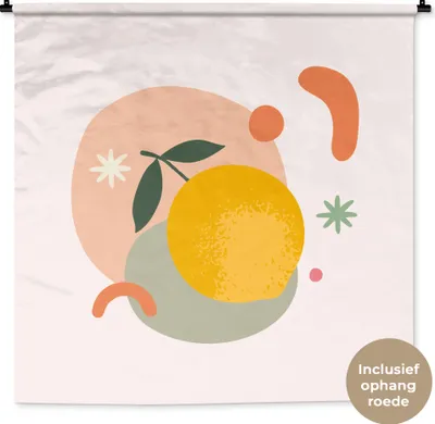 Produktbild von MuchoWow® Wandteppich Wandbehang Zitrone - Obst - Sommer 150x150 cm Tapisserie Dekoration Wandtuch - Wohnaccessoires - Modernes