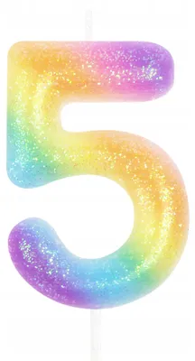 Produktbild von PartyPal Tortenkerze Geburtstag Zahl 5 Bunt Regenbogen
