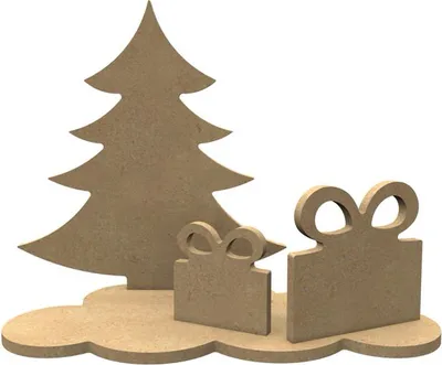 Produktbild von Gomille MDF-Figuren Weihnachtsbaum-Set 24x19 cm