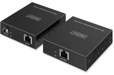 Image de Digitus DA-73121 DIGITUS USB Extender 3xUSB-A 1xUSB-C mit CAT-Kabel schwarz