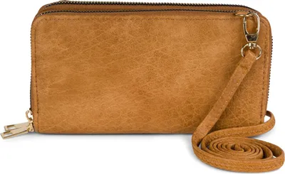 Produktbild von styleBREAKER Damen 2 in 1 Mini Bag Umhängetasche mit genarbter Oberfläche, Geldbörse, Handytasche, Schultertasche 02012364